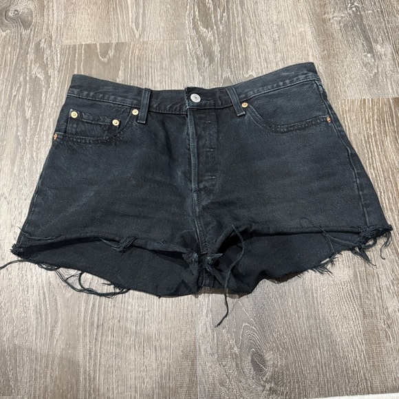 Levi's Pants - Levis Black 501 Women's Raw Hem Shorts